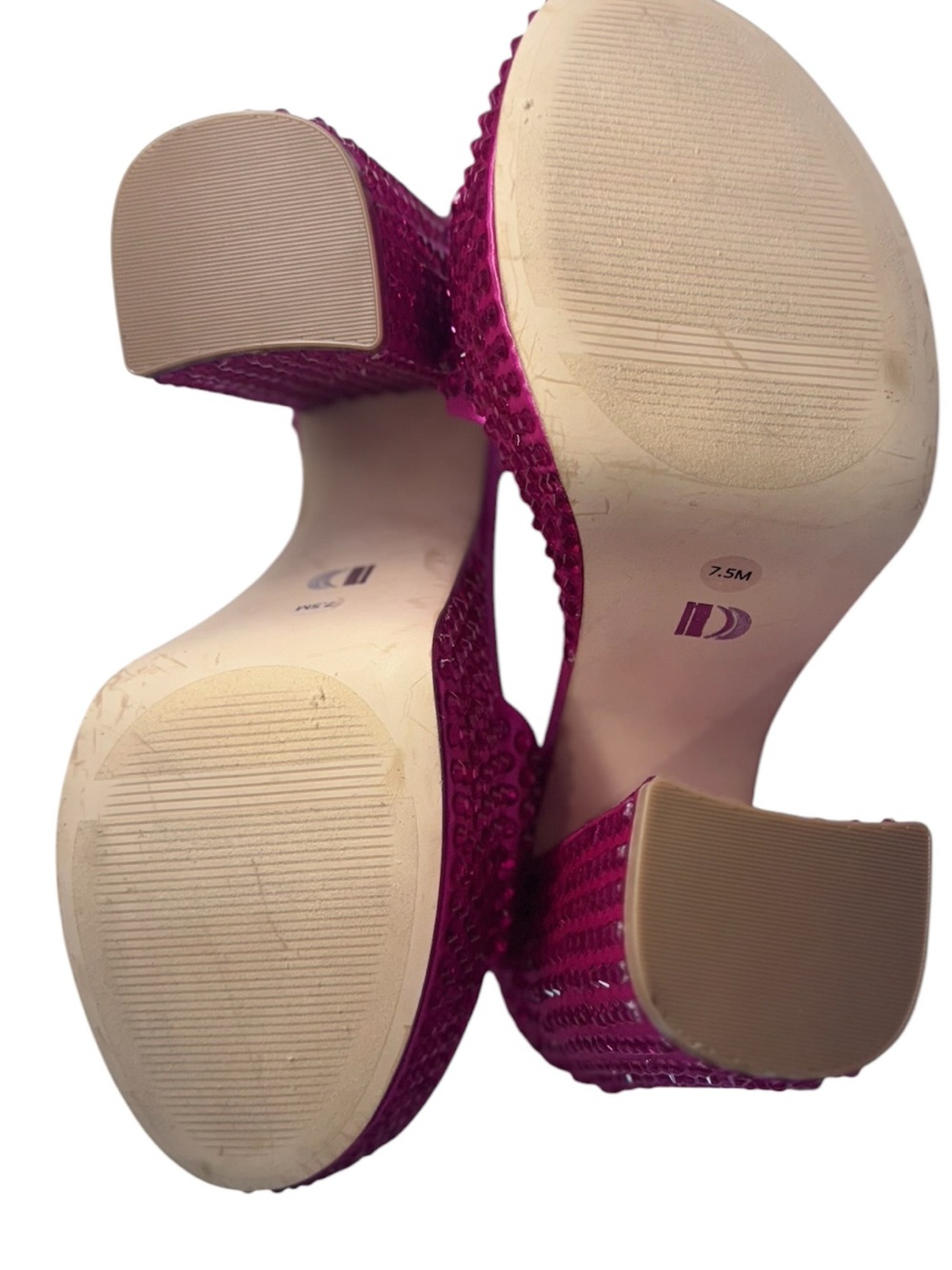 D'Amelio Footwear Mayvinna Ultra Pink Rhinestone Platform Ankle Strap Sandals7.5 - Picture 5 of 8